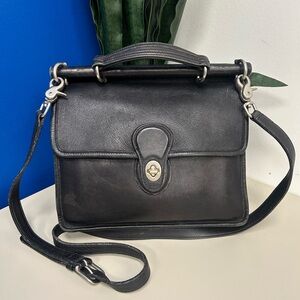 VTG Coach 9927 Black Willis Crossbody Satchel Silver.